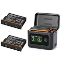 X4 Air Batteries(2 Packs) with Fast Charge Hub 27W Dual Fast Charging Case w/LCD Display, Intelligent Two Way Charger Hub for Insta360 X4 Air(Not for X4),Shows Battery SOC