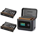 X4 Air Batteries(2 Packs) with Fast Charge Hub 24W Dual Fast Charging Case for Insta360 X4 Air(Not for X4) w/LCD Display Shows Battery SOC