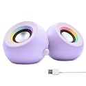 X9 Performance Purple Computer Speakers for Desktop PC with RGB Lighting, Bluetooth, USB, and AUX - Triple Mode Connection, Dual 2.25" Drivers for Work and Play - Bluetooth PC Speakers - Purple