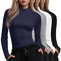Xaatren 4 Pack Womens Long Sleeve Underscrubs Mock Neck Shirts