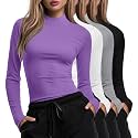 Xaatren 4 Pack Womens Long Sleeve Underscrubs Mock Neck Shirts