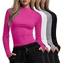 Xaatren 4 Pack Womens Long Sleeve Underscrubs Mock Neck Shirts