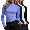 Xaatren 4 Pack Womens Long Sleeve Underscrubs Mock Neck Shirts