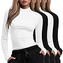Xaatren 4 Pack Womens Long Sleeve Underscrubs Mock Neck Shirts