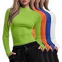 Xaatren 4 Pack Womens Long Sleeve Underscrubs Mock Neck Shirts