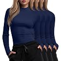 Xaatren 4 Pack Womens Long Sleeve Underscrubs Mock Neck Shirts