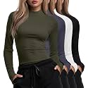 Xaatren 4 Pack Womens Long Sleeve Underscrubs Mock Neck Shirts