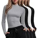 Xaatren 4 Pack Womens Long Sleeve Underscrubs Mock Neck Shirts