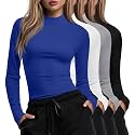 Xaatren 4 Pack Womens Long Sleeve Underscrubs Mock Neck Shirts