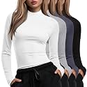 Xaatren 4 Pack Womens Long Sleeve Underscrubs Mock Neck Shirts