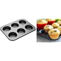 Xacton 3-in-1 Combo: Round Cake Mould, 6-Slot Muffin Tray & 6 Paper Cup Liners - Baking Supplies for Handmade Soap, Biscuit, Chocolate - Multicolour