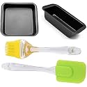 Xacton Baking Mould Set with Square Cake Baking Pan, Bread Loaf Tin, Silicone Pastry Brush & Spatula | Non-Stick Bakeware Combo for Cake, Bread, Brownies, Pastries & Cooking | Cake Making Accessories