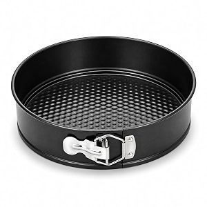 xacton springform cake pan  round non-stick baking mould with removable base amp quick release buckle  cake tin for cheesecake birthday cake pastry brownie amp home baking - black 18 cm