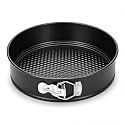 Xacton Springform Cake Pan | Round Non-Stick Baking Mould with Removable Base & Quick Release Buckle | Cake Tin for Cheesecake, Birthday Cake, Pastry, Brownie & Home Baking - Black, 18 CM