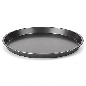xacton carbon steel non-stick round pizza pan  easy release amp easy clean  heavy duty baking tray for pizza garlic bread cookies amp tarts  used in microwave oven otg safe  black - 26cm