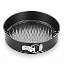 Xacton Round Springform Cake Pan | Non-Stick Removable Base Baking Mould with Adjustable Release Latch | Cake Tin for Cheesecake, Brownie & Dessert Baking | Bakeware for Home Kitchen | 22 cm - Black