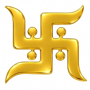 XAUGE Acrylic Swastik Adhesive Sticker Gold 10x10