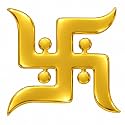 XAUGE Acrylic Swastik Adhesive Sticker Gold 10x10