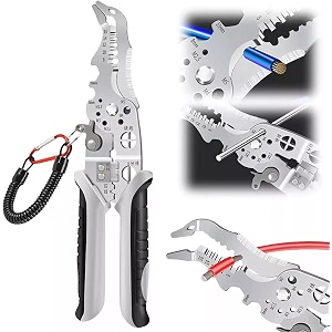 xbey 13 in 1 multifunctional wire strippercrimper tool  wire cutter  hand tool for cable crimperstripper  professional electrician pliers  for shearingclamping