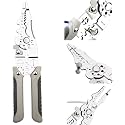 XBEY 5 in 1 Multifunctional Plier Set with 5 Interchangeable Tool Head - Wire Stripper, Crimping Plier, Cable Cutter, Electrician Scissor, Linesman Kit (Cream Wire Stripper)