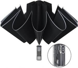 xbey umbrella for rain  uv protection  automatic umbrella with reflective strip  umbrella