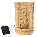 XBrand 30.3" Tall Solar Powered Outdoor Wall Fountain with Maiden Holding Pot – Classic Waterfall Design, Weather-Resistant Polyresin, Brown for Garden & Backyard Décor