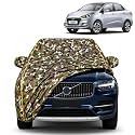 Xcent 100% Waterproof Car Cover | Dustproof Sun Protection Cover | Soft Cotton Lining | Triple Stitched | Mirror Pocket | Antenna Pocket | All Weather Body Cover (Army)