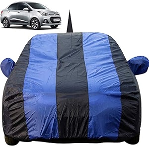 xcent dustproof car cover with mirror amp antenna pockets royal blue stripes taffeta polystertriple stitched compatible with hyundai xcent car cover 2014 to 2020 xcent car accessories