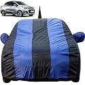 Xcent Dustproof Car Cover with Mirror &amp; Antenna Pockets, Royal Blue Stripes, Taffeta Polyster,Triple Stitched, Compatible with Hyundai Xcent Car Cover (2014 to 2020), Xcent Car Accessories