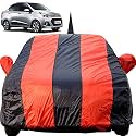 Xcent Dustproof Car Cover with Mirror &amp; Antenna Pockets, Red Blue Stripes, Taffeta Polyster,Triple Stitched, Compatible with Hyundai Xcent Car Cover (2014 to 2020), Xcent Car Accessories