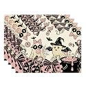 XCHI Halloween Ghost Pumpkin Placemats Set of 4 Table Decor 12x18 Inch
