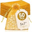 XCLUSY 50PCS 13X18CM5x734INCH Potli Bags for Gifting