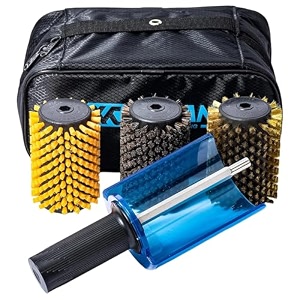 xcman ski roto brush kit roto brush handle axle with all 3 brushesnylonhorsehiarbrasscork
