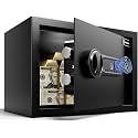 XDeer Biometric Safe Lock Box - Fingerprint,withSilent Mode and LED Light, Money safe for Home box, Hotel safe,Office, and Kid，Anti-Theft,