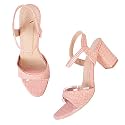 XE Looks Cross Strap Block Heel Sandals for Women