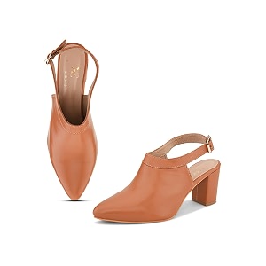 XE Looks Slingback Heels Pointed-Toe Design
