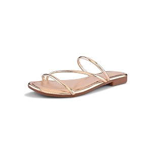 XE Looks Womens Metallic Strappy Flat Sandals