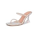 XE Looks Womens Rhinestone Double Strap Slip-On