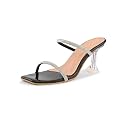 XE Looks Womens Rhinestone Double Strap Slip-On