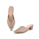 XE Looks Womens Rhinestone Embellished Pointed Toe