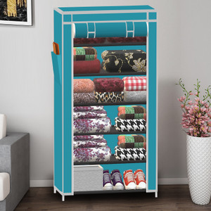 xenabo 1 door 6 shelf solid pp collapsible wardrobe