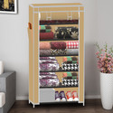 XENABO 1 Door 6 Shelf Solid PP Collapsible Wardrobe