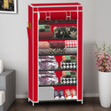 XENABO 1 Door 6 Shelf Solid PP Collapsible Wardrobe
