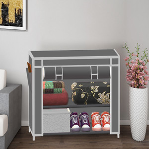 xenabo 2 layer solid fancy color pp collapsible wardrobe