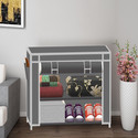 XENABO 2 Layer Solid Fancy Color PP Collapsible Wardrobe