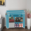 XENABO 2 Layer Solid Fancy Color PP Collapsible Wardrobe
