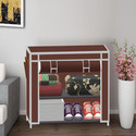 XENABO 2 Layer Solid Fancy Color PP Collapsible Wardrobe