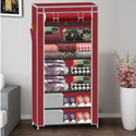 XENABO 7 Layer Cloth Organizer PP Collapsible Wardrobe (Finish Color - A7 Maroon, DIY(Do-It-Yourself))