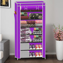 XENABO 7 Layer Cloth Organizer PP Collapsible Wardrobe (Finish Color - A7 Purple, DIY(Do-It-Yourself))