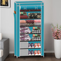XENABO 7 Layer Cloth Organizer PP Collapsible Wardrobe (Finish Color - A7 Sky Blue, DIY(Do-It-Yourself))